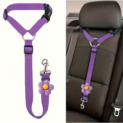 Floral Retractable Pet Car Headrest Leash